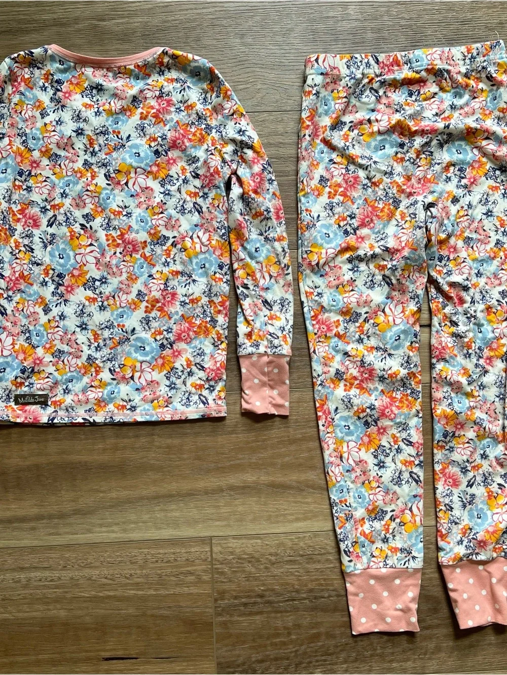 Matilda Jane Coral Peach Floral Pajama Set girls 8